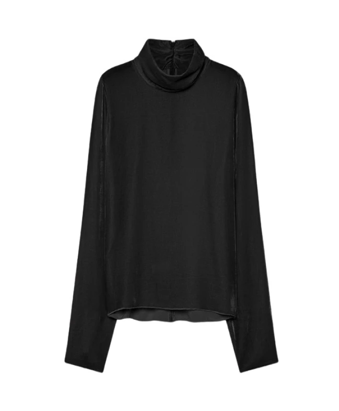 

Черный бархатный свитер с высоким воротником Forte Forte, черный