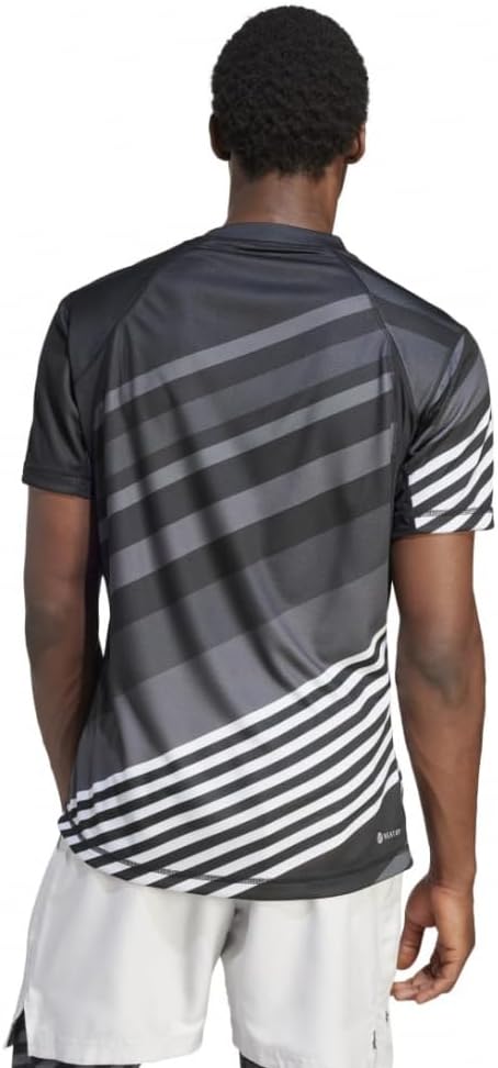 Мужская футболка Adidas IJI45 с коротким рукавом, быстросохнущая охлаждающая технология, для тенниса, HEAT. Футболка с коротким рукавом RDY Free Lift Pro, черный — фото 2