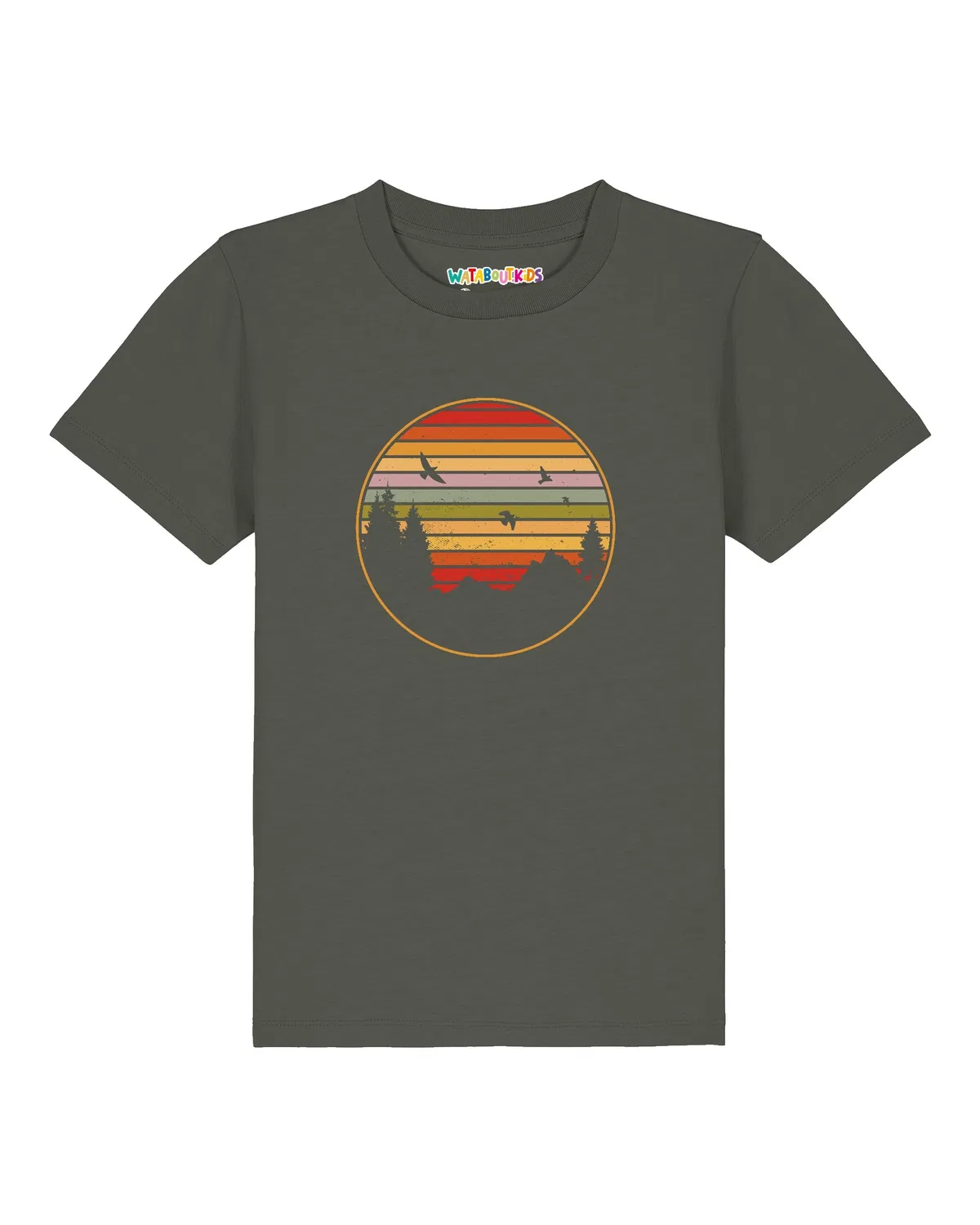 Футболка с принтом, Wat? Apparel, хаки — фото 2