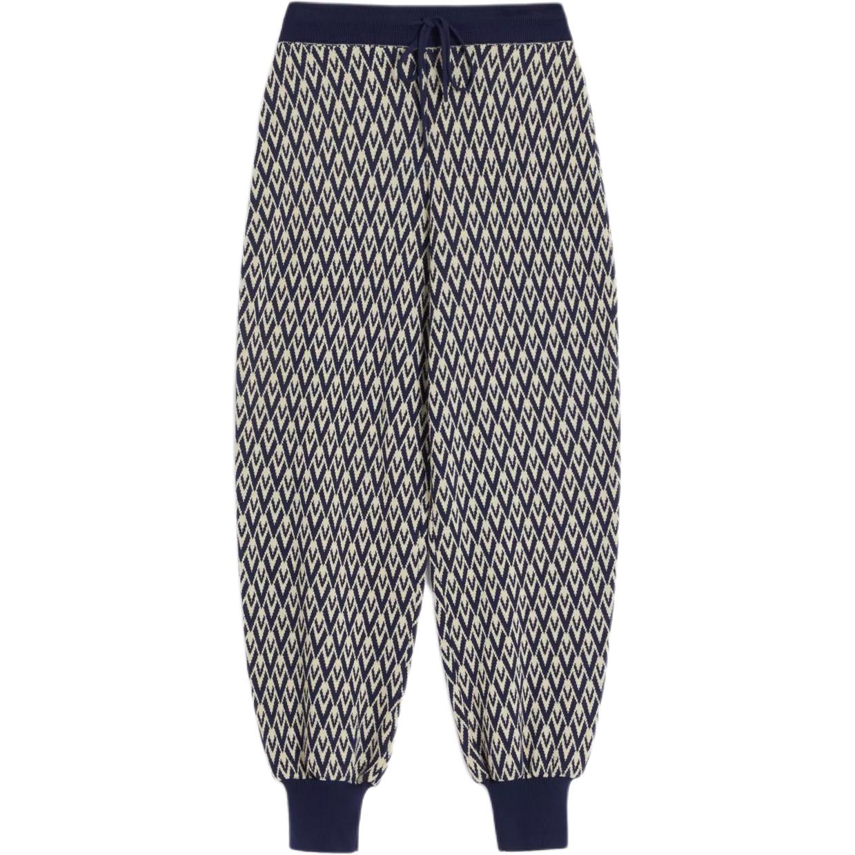 

Брюки с поясом на шнурке и логотипом по всей поверхности Valentino, синий