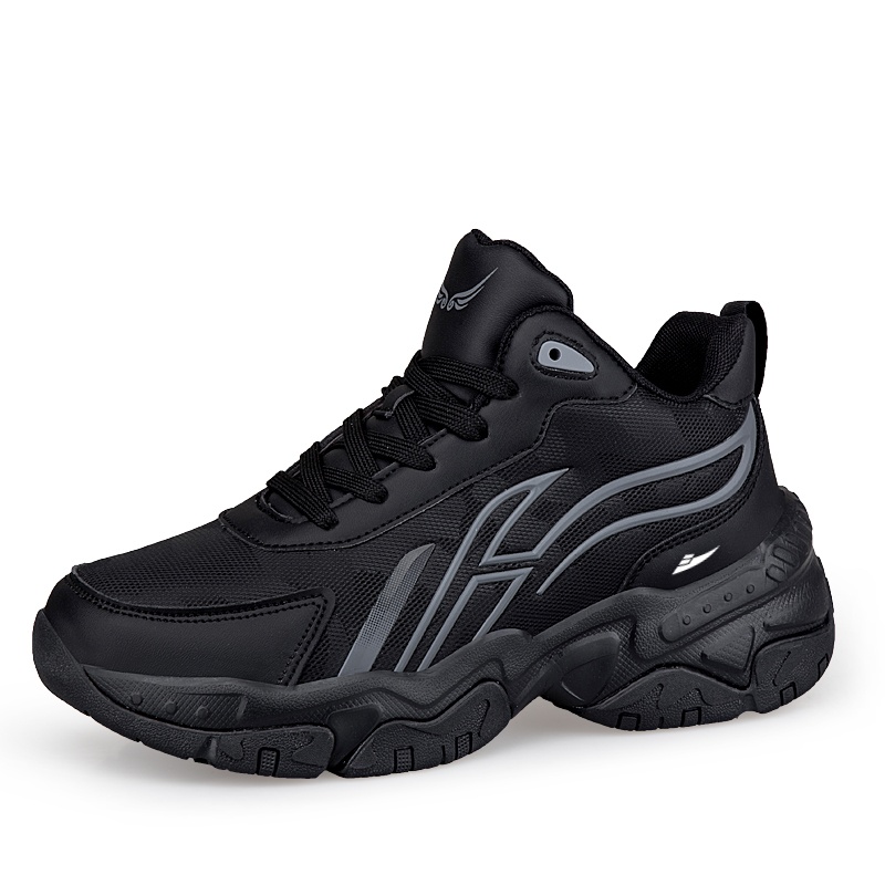 

Антискользящие и износостойкие утепленные низкие кроссовки для бега мужские Kuding, черный