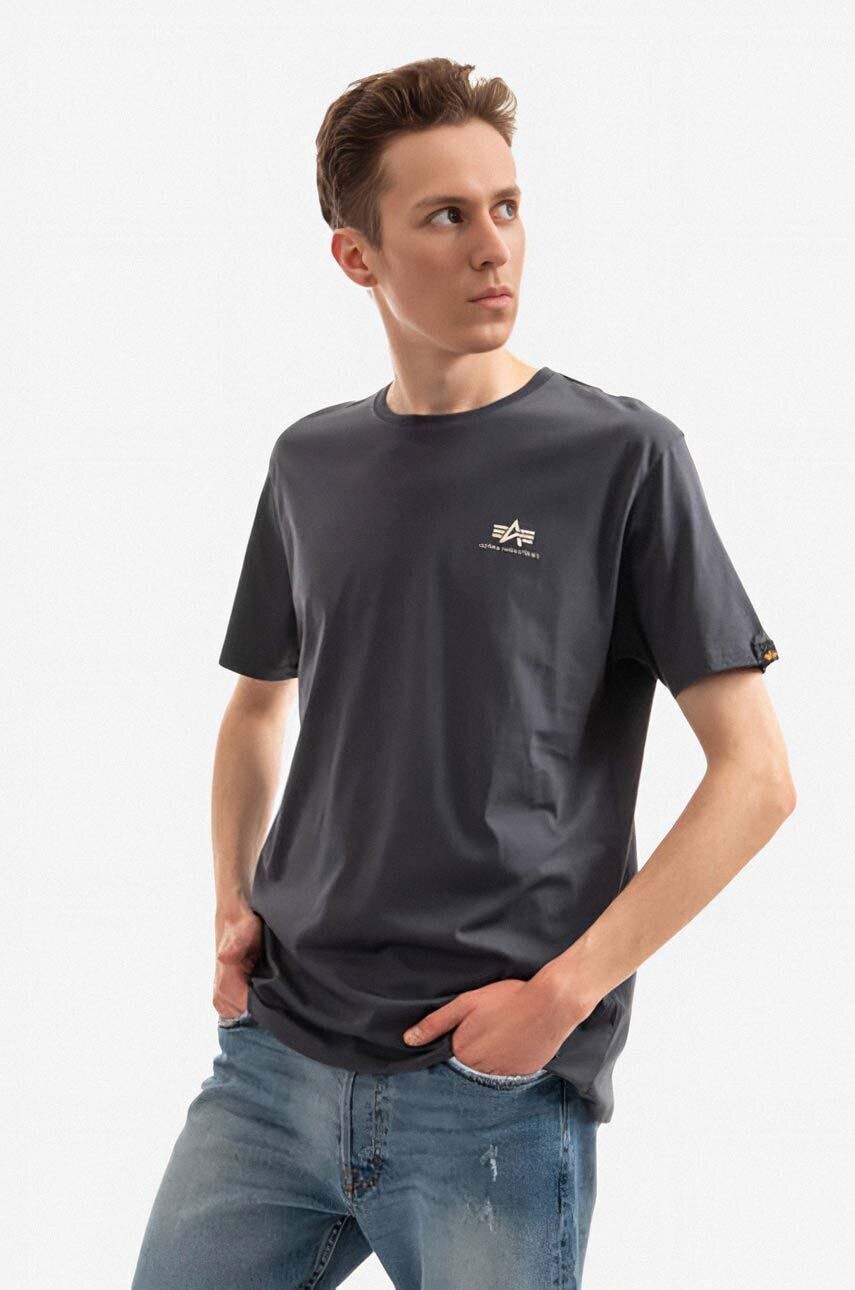 

Хлопковая футболка Alpha Industries, серый