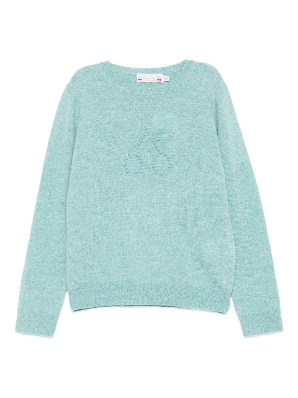 

Кашемировый свитер с вышитым логотипом Bonpoint, синий