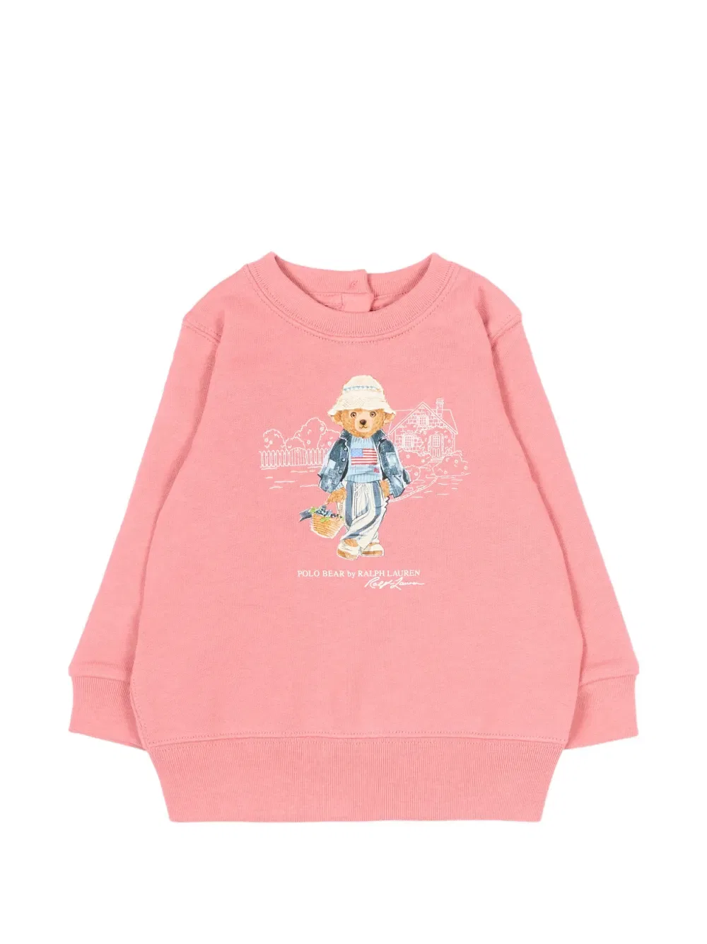 Толстовка с изображением медведя поло Polo Ralph Lauren Kids, розовый
