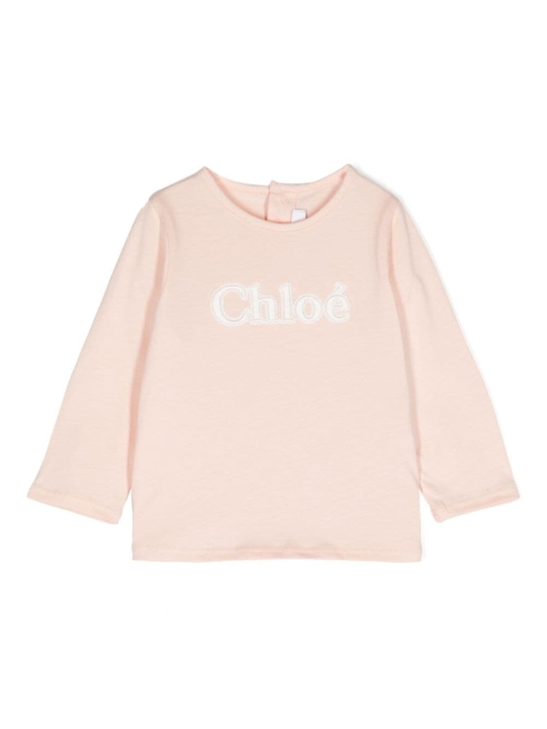 

Chloé Kids футболка с вышитым логотипом, розовый