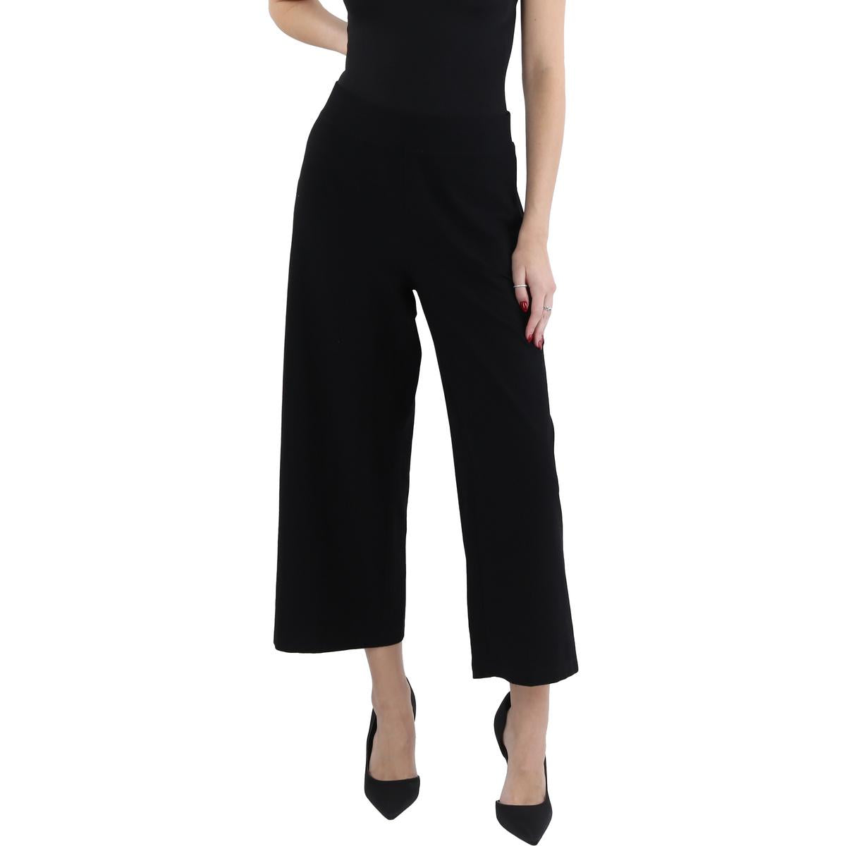 

Женские укороченные брюки с широкими штанинами Eileen Fisher, черный
