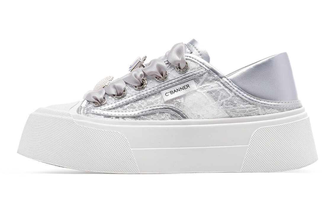 

Кроссовки CВ°BANNER Skateboard Shoes Women's Low-Top Silver, Серый, Кроссовки CВ°BANNER Skateboard Shoes Women's Low-Top Silver