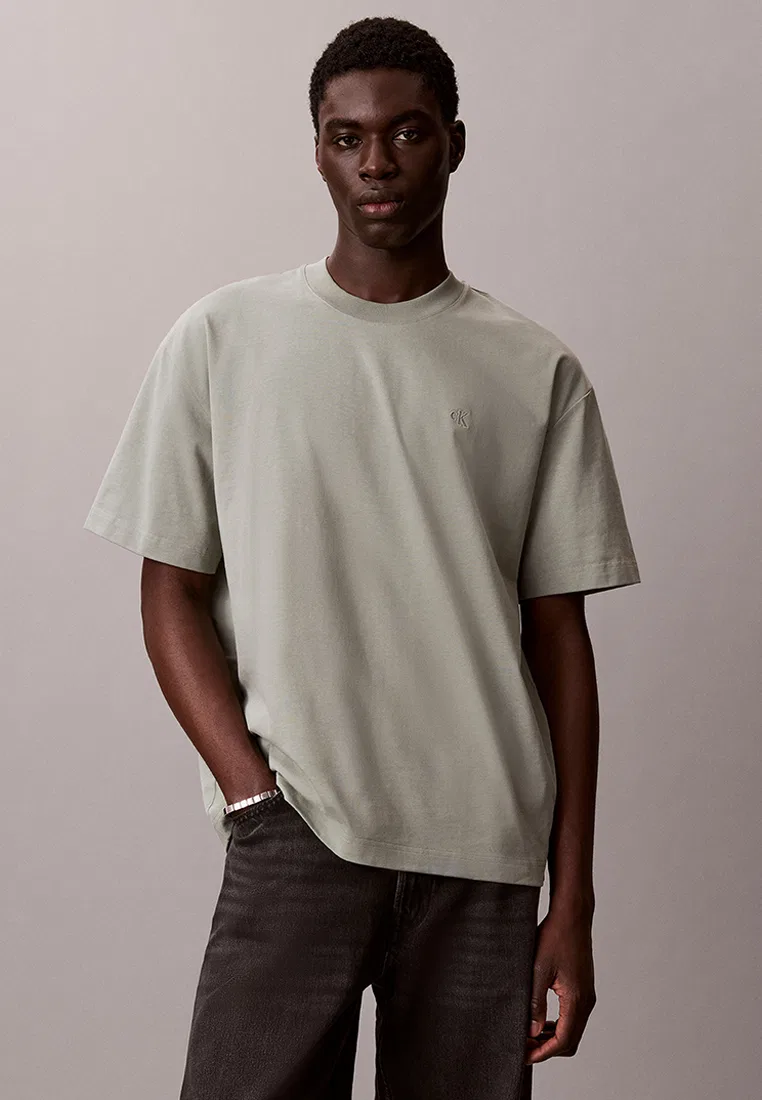 Футболка оверсайз с монограммой, Calvin Klein Jeans, цвет Shadow
