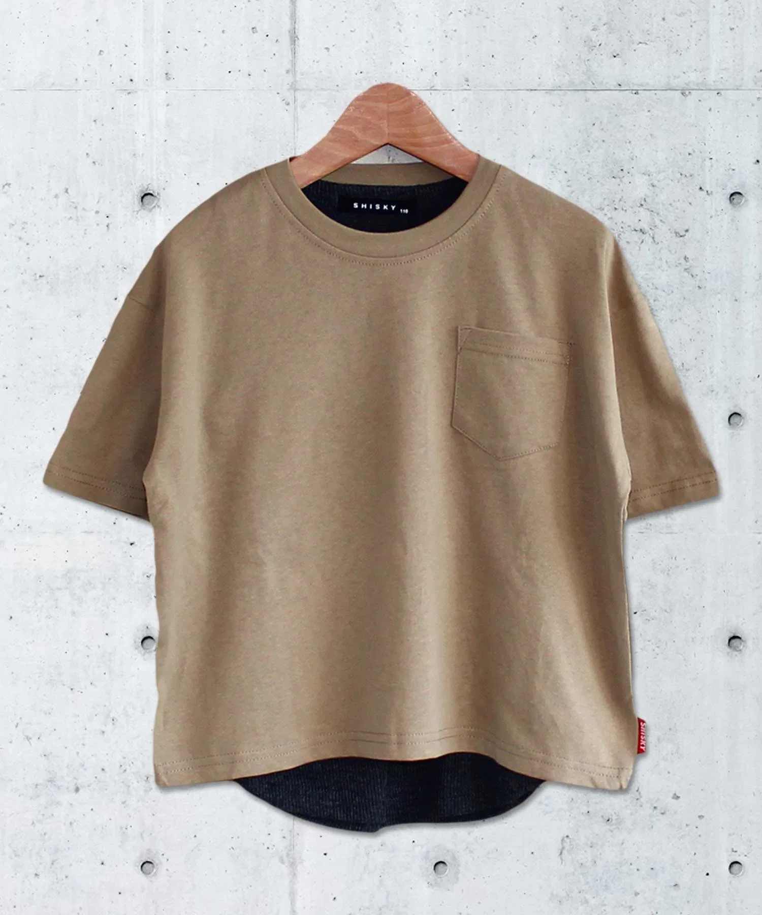 Детская футболка с карманом THE CASUAL бежевая