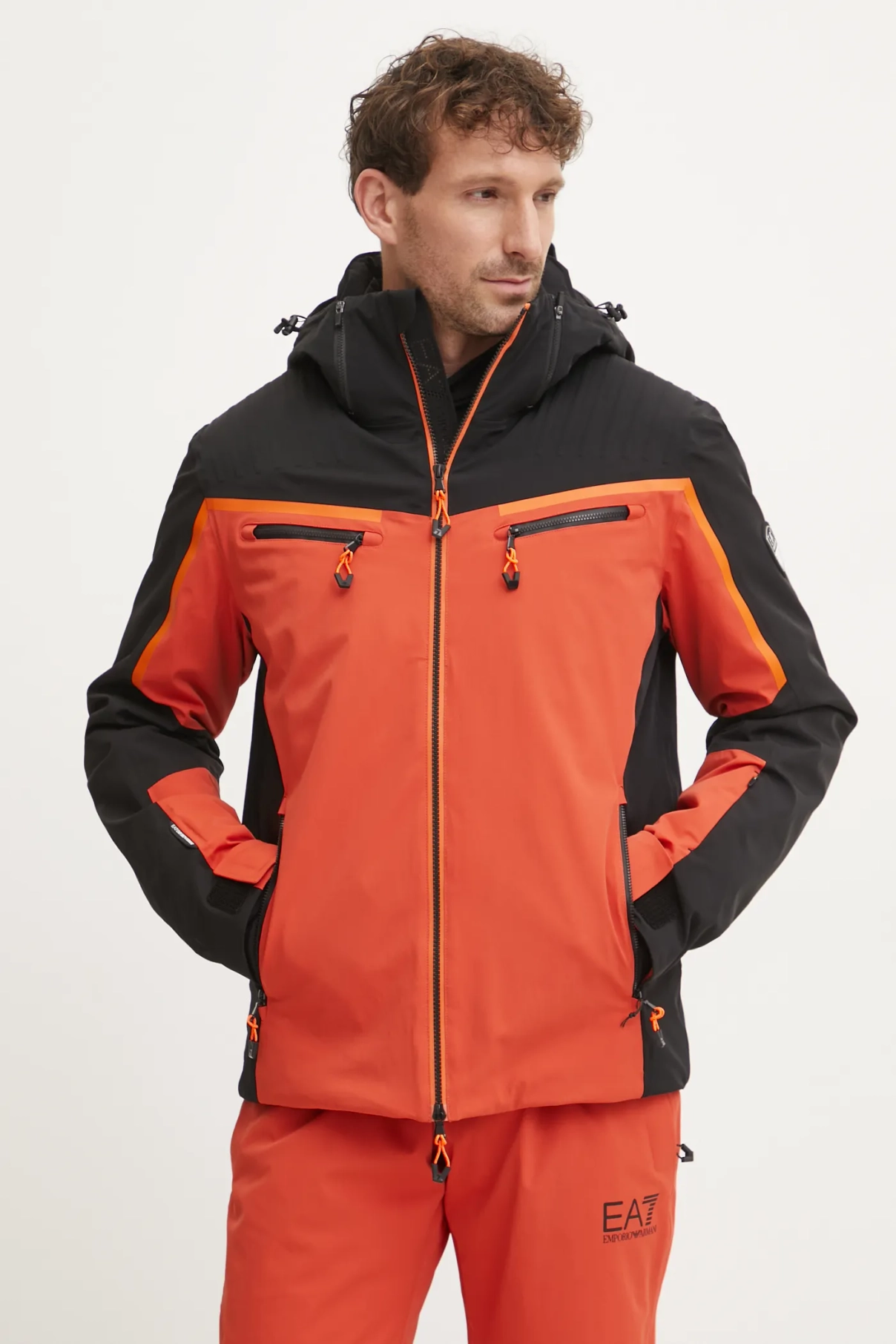

Лыжная куртка с логотипом Kitzbuhel Colorblock EA7 Emporio Armani, оранжевый