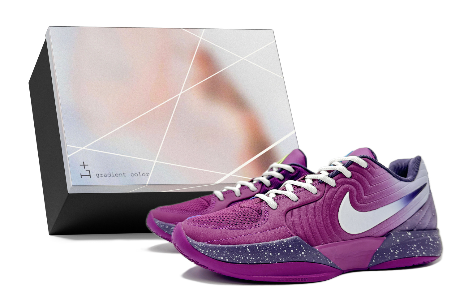

Nike Мужские баскетбольные кроссовки низкие бело-фиолетовые износостойкие