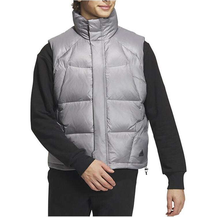Жилет мужской ярко-серебристый Adidas, цвет Bright silver — фото 4