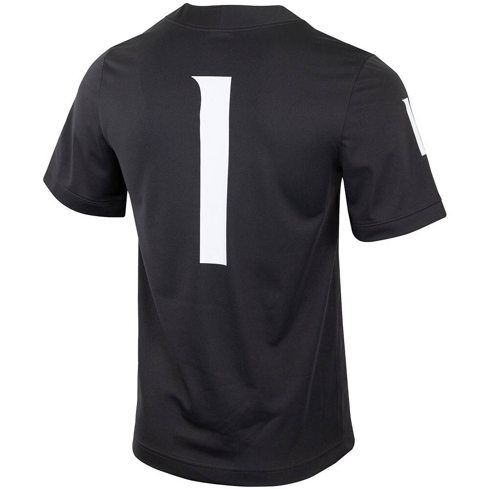 Мужская футбольная майка Nike #1 Charcoal Washington State Cougars Untouchable, цвет Wsc Charco — фото 4