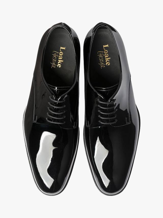 Кожаные оксфордские туфли с бантиком Loake, цвет Black Patent — фото 3