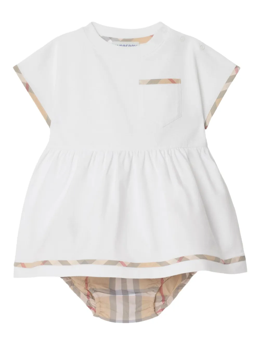 

Платье с пуговицами BURBERRY KIDS, белый