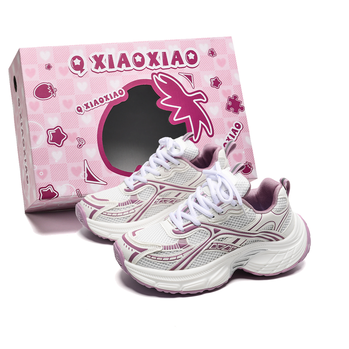 

Circle small Низкие массивные кроссовки унисекс бело-фиолетовые, цвет White Purple