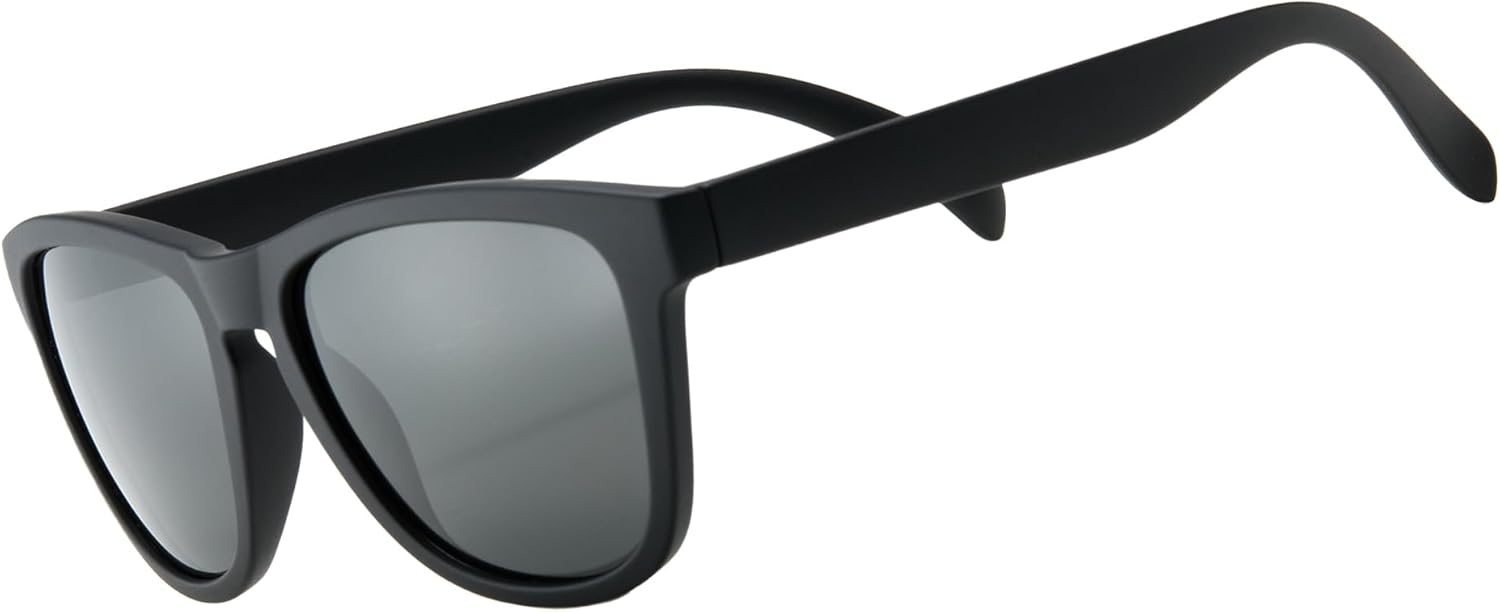 

Женские солнцезащитные очки для бега с противоскользящим покрытием TR90 и поляризационной защитой TAC UV400: Jumping Sunshine, Black Solid Frame/Black Non-reflective Glare Reducing Lenses