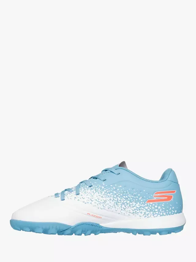 Детские футбольные бутсы Razor 15 Turf Speed, белые/бирюзовые Skechers — фото 4