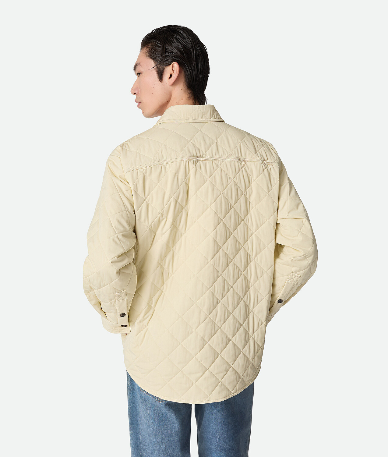 Quilted cotton overshirt BOTTEGA VENETA, морская соль — фото 3