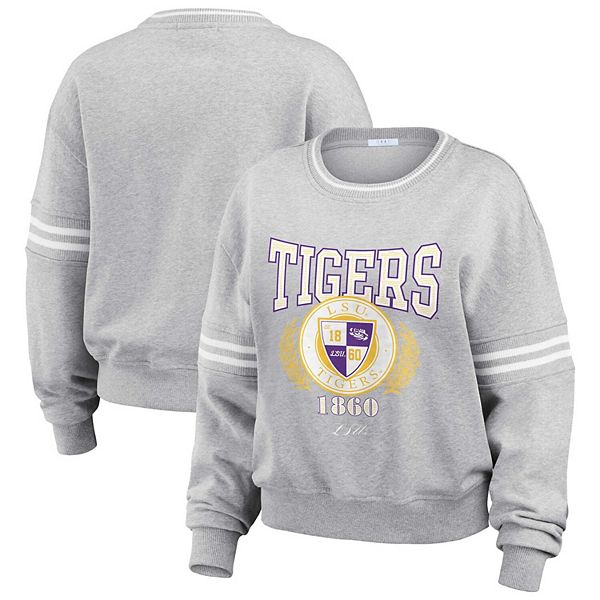 

Женский свитер с классической полосой LSU Tigers в цвете heather gray Wear By Erin Andrews
