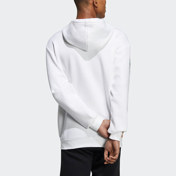 Толстовка adidas neo Basketball Printing Loose Sports White, белый — фото 4
