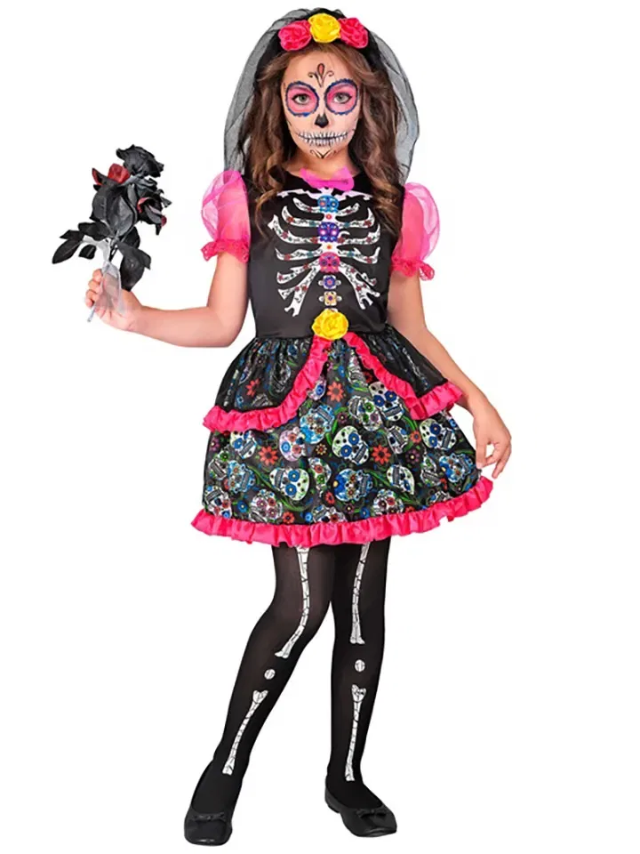 Костюм Dia De Los Muertos, Widmann, черный/розовый