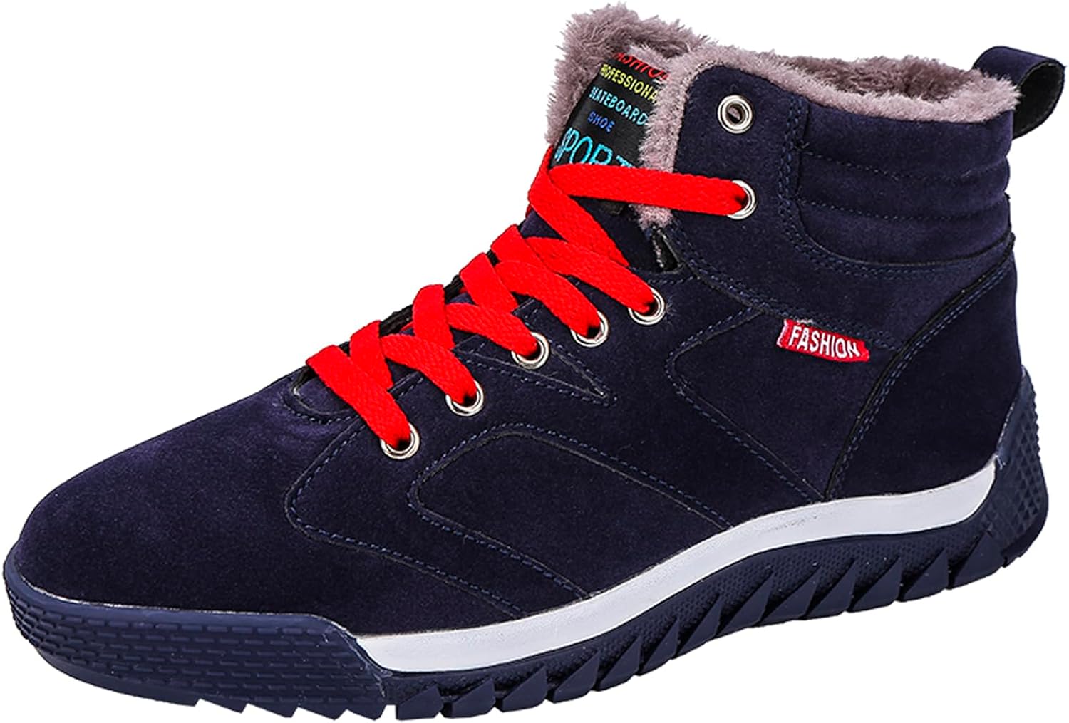 

Мужские кожаные зимние ботинки CERYTHRINA с водонепроницаемой подкладкой из меха, шнуровкой, кроссовки на щиколотке, высокие зимние туфли, синий