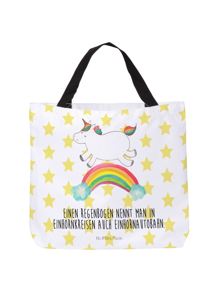

Сумка-шоппер Mr & Mrs Panda Einhorn Regenbogen, белый