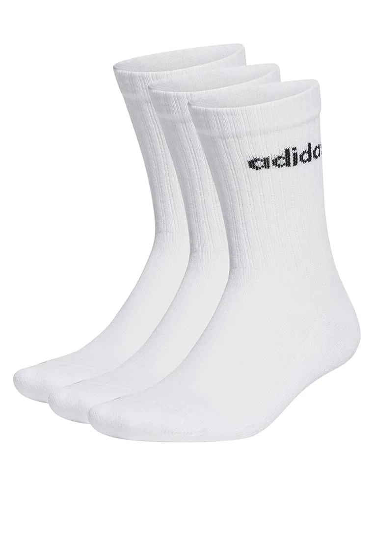 Носки женские, 3 пары, с мягкой подкладкой, Linear Crew Adidas, белый