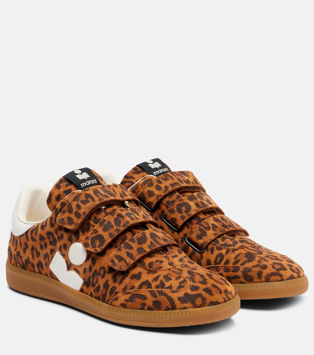 Беговые кожаные кроссовки Beth с леопардовым принтом Isabel Marant, Leopard/Ecru