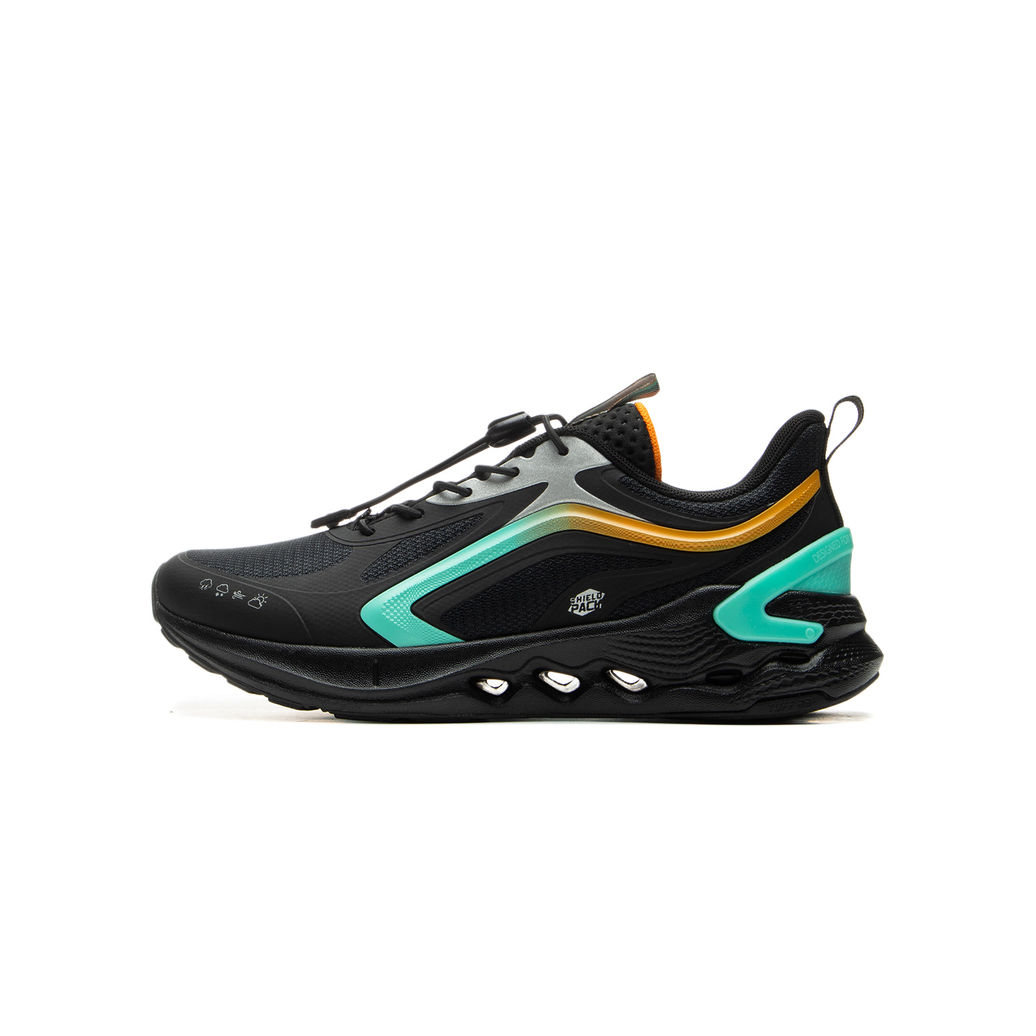 

LINING YOUNG Детские кроссовки для бега Black/Neon Jade Green Kids'