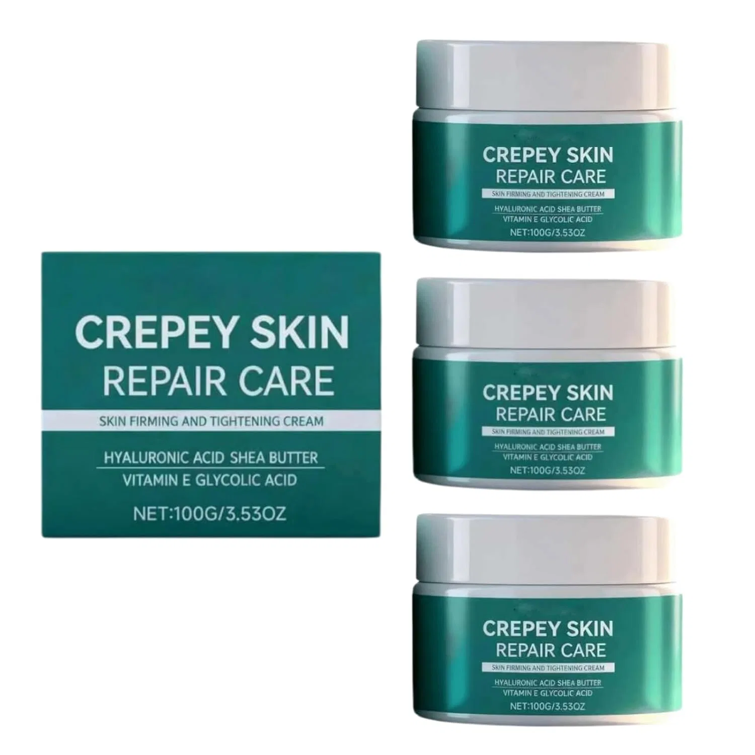 Крем для тела Crepey Skin Repair Cream с гиалуроновой кислотой и маслом ши Kuisoe, 3 Pcs