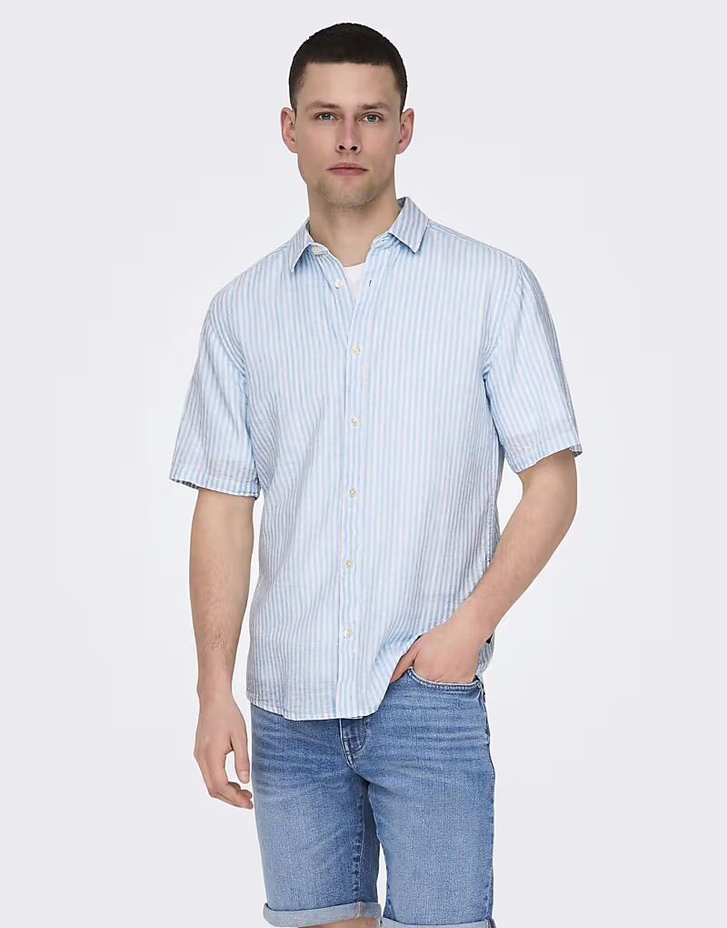 

ONLY & SONS Рубашка светло-голубого цвета