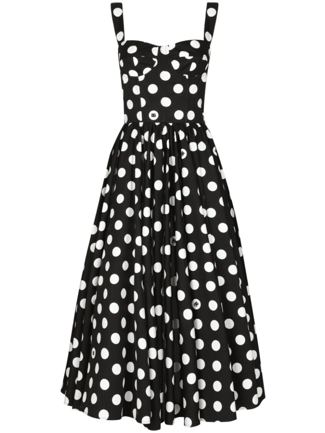 

Dolce & Gabbana платье миди в горох, черный
