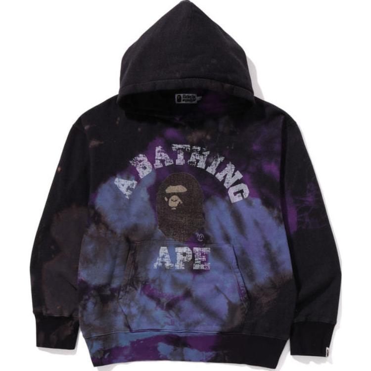 Толстовка Bape Tie Dye College расслабленного кроя A BATHING APE, фиолетовый — фото 3