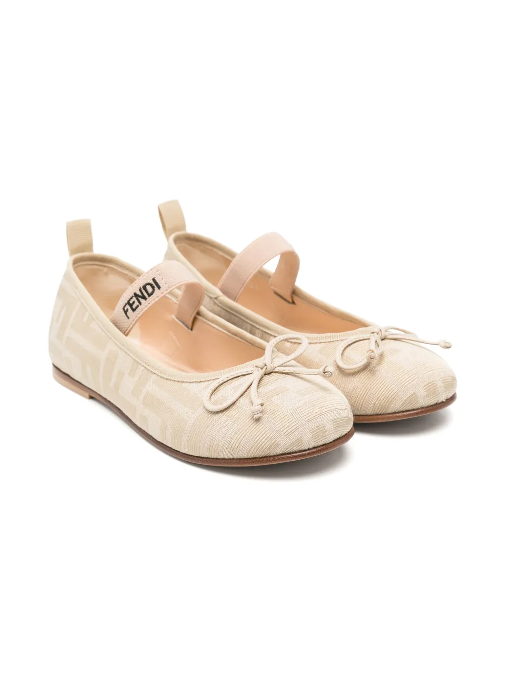 

Балетки с логотипом FF FENDI KIDS, нейтральный