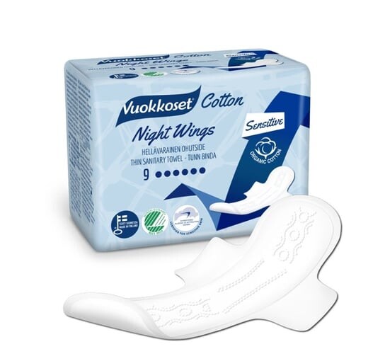

Подушечки Night Sensitive с крылышками, 9 шт. Vuokkoset