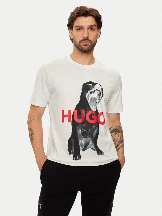 

Футболка стандартного кроя Hugo, экрю