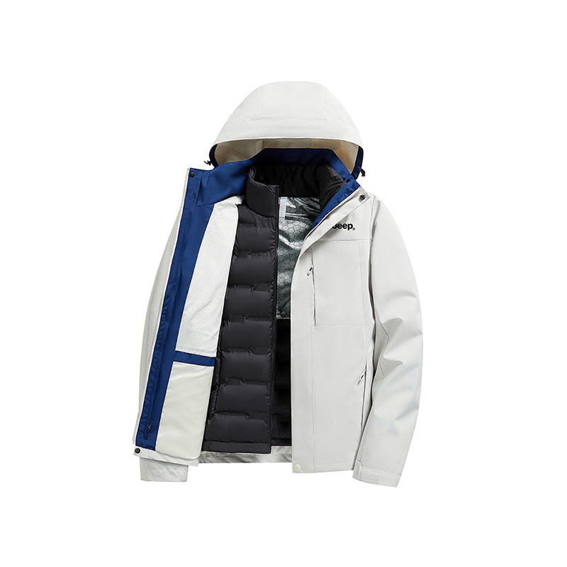 

Jeep Городская куртка для отдыха унисекс, Light Gray (90 Fill Power White Duck Down Liner+Hard Shell Windbreaker Jacket Two-Piece Set)