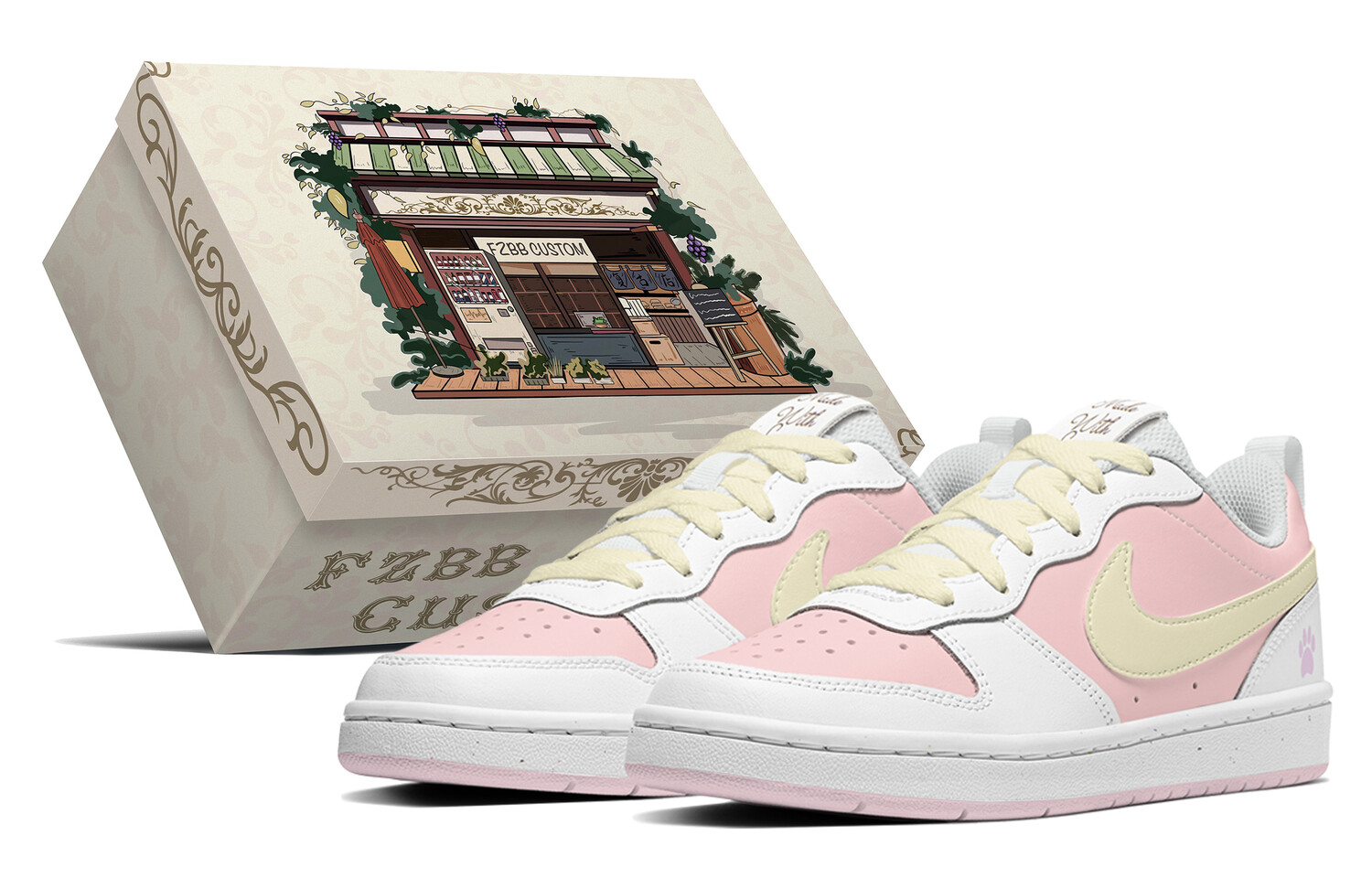 

Кроссовки Nike Court Borough Kids' Skateboarding Shoes Grade School, розовый