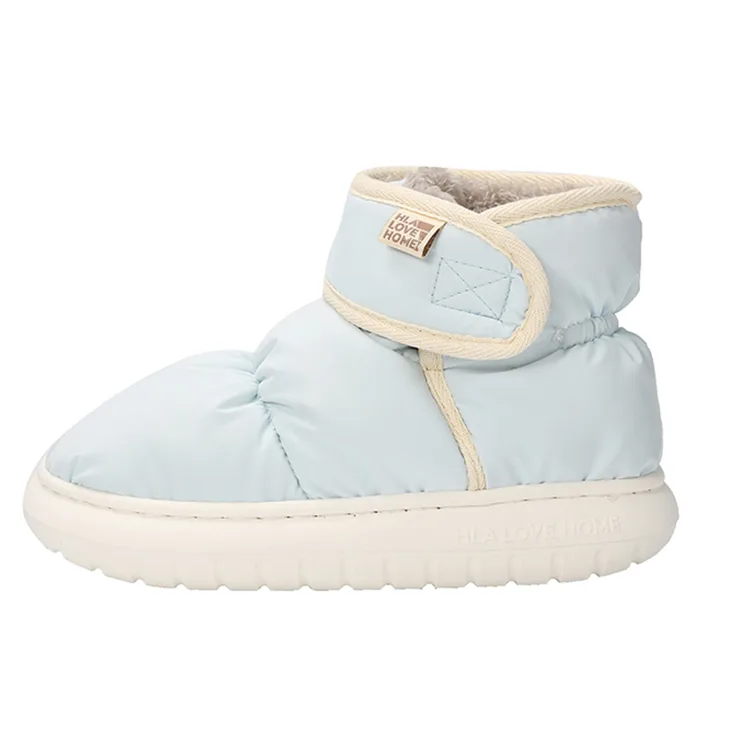 Пара утепленных сапог, домашние хлопковые тапочки, унисекс HLA, Milk White — фото 3