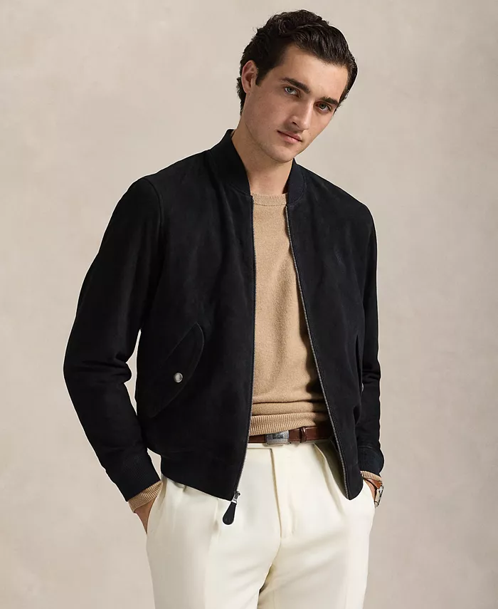 

Мужская замшевая куртка-бомбер Polo Ralph Lauren, синий