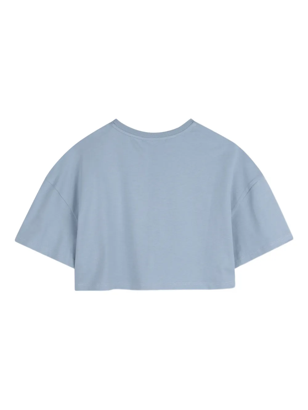 Хлопковая футболка с логотипом Chloé Kids, синий — фото 2