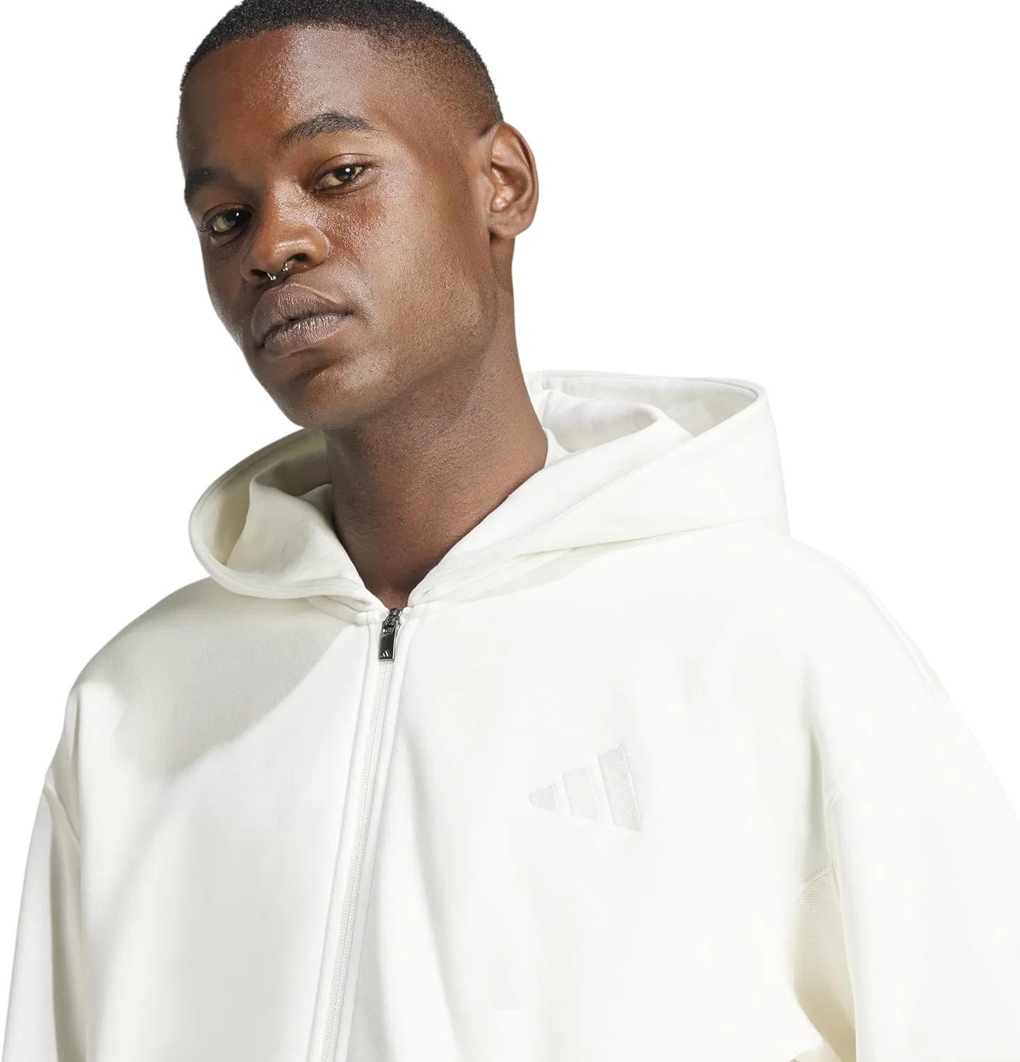 Толстовка Adidas All Szn Fleece с молнией, белый — фото 4