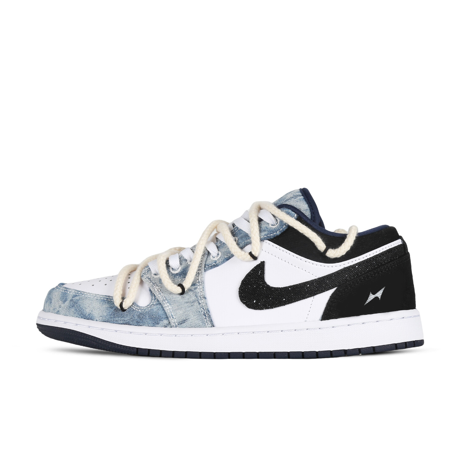 

Кроссовки Air Jordan 1 Vintage Basketball Shoes Men Low-top Black/white/blue, синий