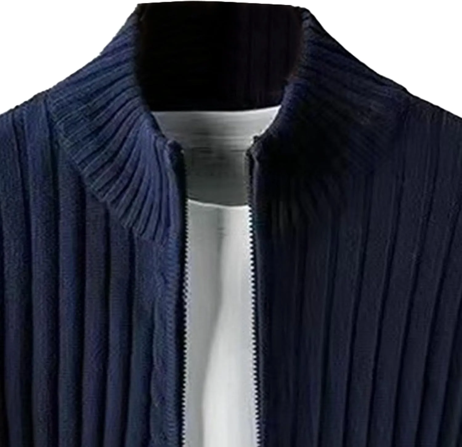 Мужской кардиган slim fit с молнией и воротником стойкой — фото 4