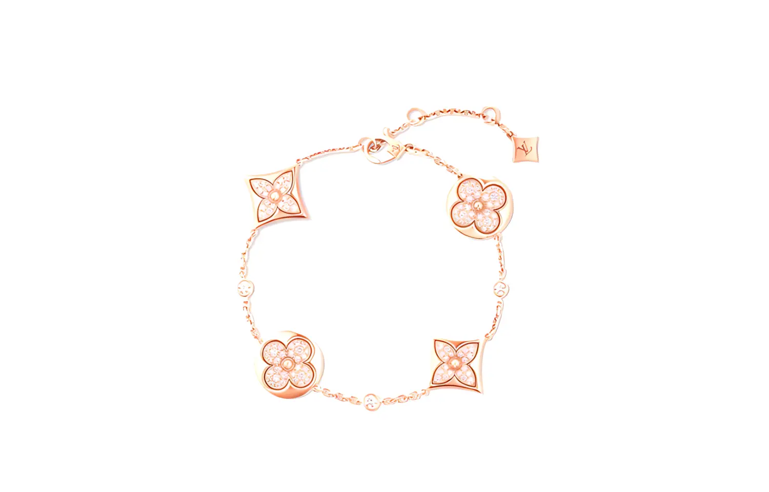 

Цветочный мотив Bb звезда и солнце мульти браслет розовое золото и бриллианты LOUIS VUITTON, розовый