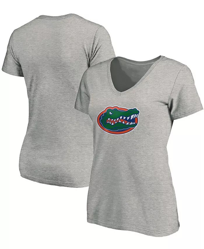 

Женская футболка с V-образным вырезом и логотипом Florida Gators Primary, серого цвета Fanatics