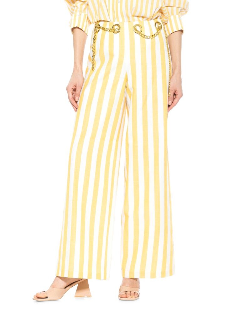 

Широкие брюки Cassie с цепочкой Alexia Admor, цвет Yellow Stripe