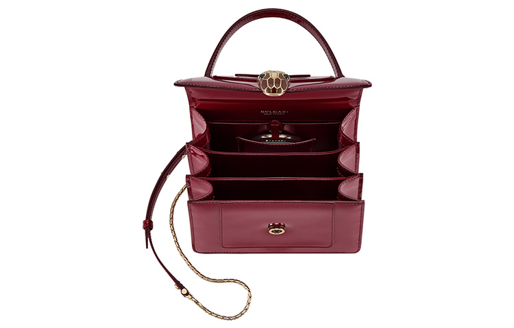 BVLGARI Сумка Serpenti Forever из телячьей кожи с головой змеи — фото 4